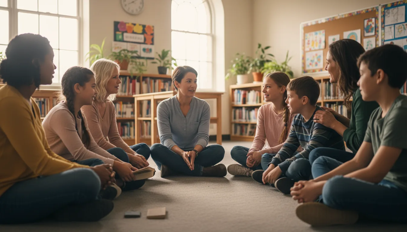 Roda de conversa na Capelania: educadores e estudantes em momento de escuta ativa, acolhimento e diálogo confidencial